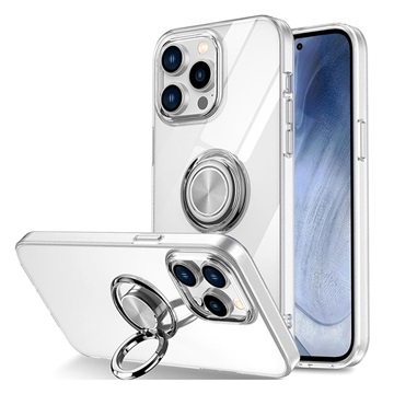 iPhone 14 Pro Max TPU-hoesje met ringhouder transparant