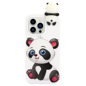 3D Figure-serie iPhone 14 Pro TPU Hoesje Schattige Panda