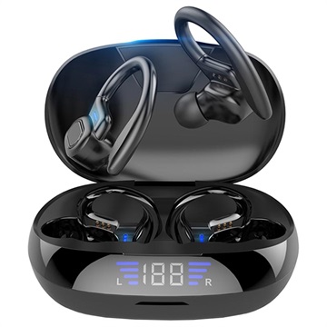 TWS Sport-oortelefoon met LED-display VV2 Zwart