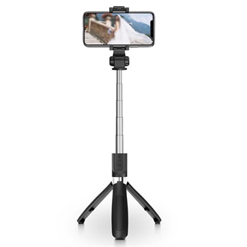 Tech-Protect L01S Bluetooth Selfie Stick met Statief Standaard Zwart