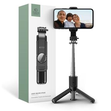 Tech-Protect L02S Compacte Selfie Stick met Statief & Bluetooth Zwart