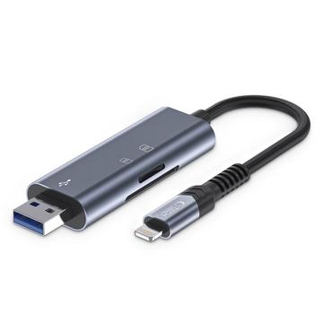 Tech-Protect UltraBoost USB-A-Lightning SD- & MicroSD-kaartlezer Grijs