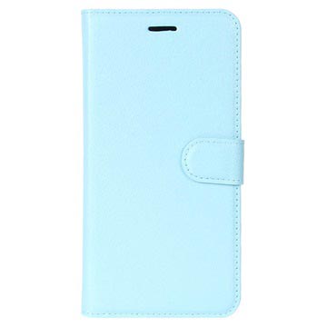 Huawei Honor 9 Textured Wallet Case Lichtblauw