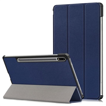 Tri-Fold Series Samsung Galaxy Tab S7 FE Smart Folio Case Blauw