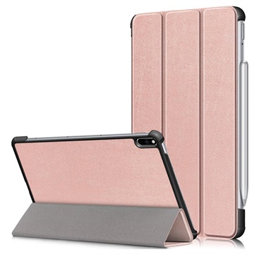 Tri-Fold Series Smart Huawei MatePad Pro Folio Case Rose Gold