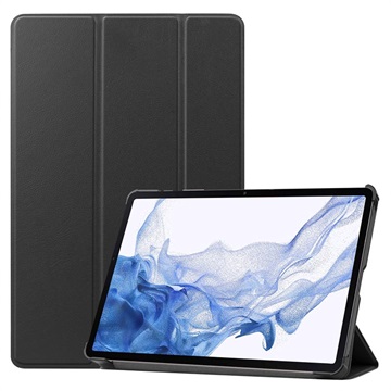Tri-Fold Series Samsung Galaxy Tab S8 Smart Folio Case Zwart