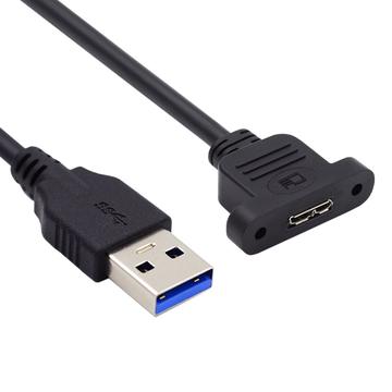 U3-083-AM 50cm Type-A USB 3.0 Man naar Micro 3.0 Type-B Female Converter 5Gbps Schroefmontage Type V