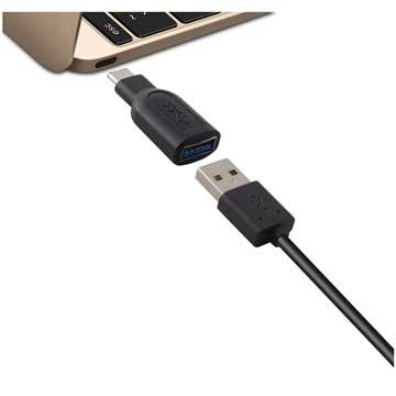 USB 3.0-USB 3.1 Type-C Ksix Adapter Zwart