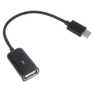 USB 3.1 Type-C-USB 2.0 OTG Kabel Adapter 15cm Zwart