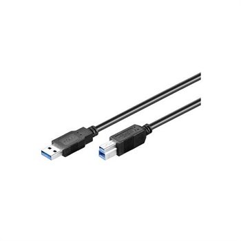 USB 3.0 B kabel 3 meter Zwart Goobay