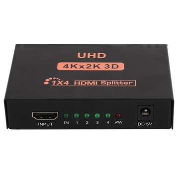 HDMI-splitter 1x4 CY10 3D, 4K Ultra HD Zwart