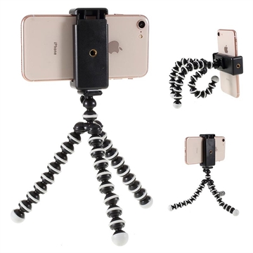Universele Flexibele Smartphone Tripod Statief 60-85mm Zwart