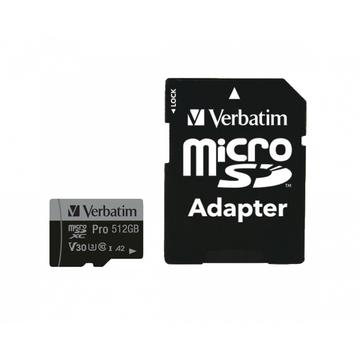 Verbatim Pro U3 microSDXC-geheugenkaart met SD-adapter 47046 512 GB