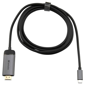 Verbatim 49144 video kabel adapter 1,5 m USB C HDMI Zwart, Zilver