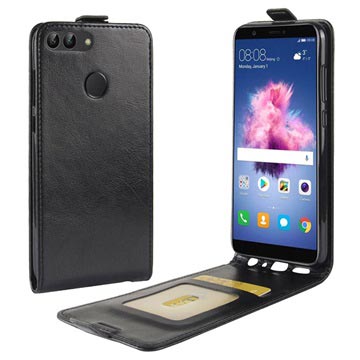 Huawei P Smart Verticale Flip Cover met Creditcard-slot Zwart