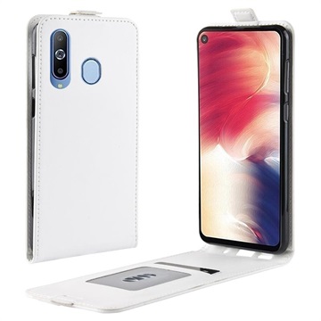 Samsung Galaxy A8S Verticale Flip Case Met Creditcardvak Wit huismerk kopen in de aanbieding