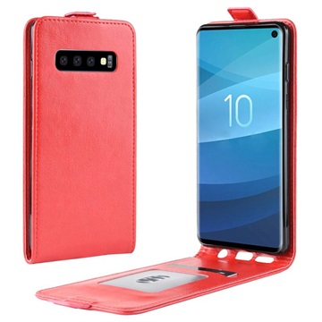 Samsung Galaxy S10 Flip Hoesje Met Creditcardvak Rood huismerk kopen in de aanbieding