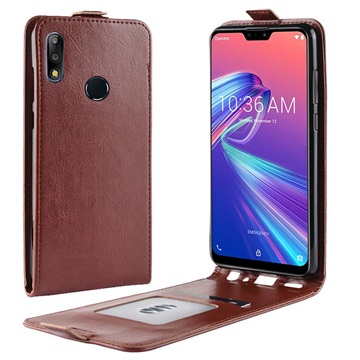 Asus Zenfone Max Pro M2 Zb631Kl Verticale Flip Hoesje Bruin huismerk kopen in de aanbieding