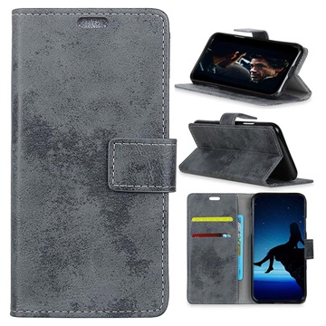 Vintage Asus Zenfone Max Pro M2 Zb631Kl Wallet Case Gray huismerk kopen in de aanbieding
