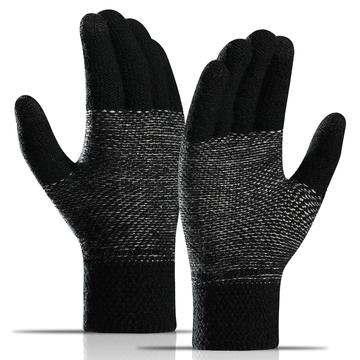 WM 1 paar Unisex gebreide warme handschoenen Touch Screen Stretchy wanten Knit Voering Handschoenen 