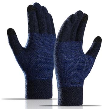 WM 1 paar Unisex gebreide warme handschoenen Touch Screen Stretchy wanten gebreide voering handschoe