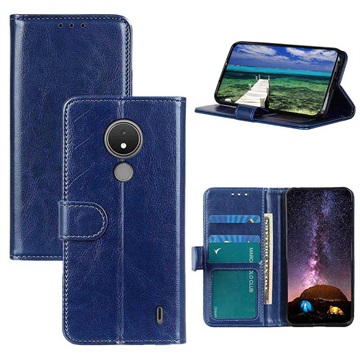 Nokia C21 Wallet Case met Magnetische Sluiting Blauw