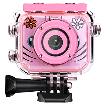 Waterbestendig Kinderen HD Digitale Camera AT-G20G 1080P, 12MP Roze
