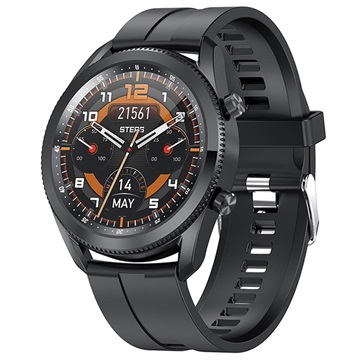 Waterdicht Smart Horloge met Hartslag L16 Siliconen Zwart