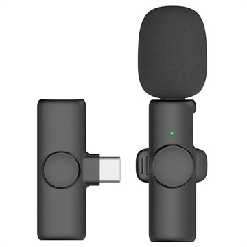 Draadloze lavalier-reversmicrofoon K2 USB-C zwart