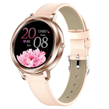 Elegante smartwatch voor dames met hartslagmeter MK20 rosÃ©goud