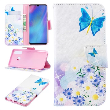Wonder Series Huawei P30 Lite Wallet Case Blauwe vlinder