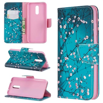 Wonder Series Nokia 32 Wallet Case Wit Bloemen huismerk kopen in de aanbieding