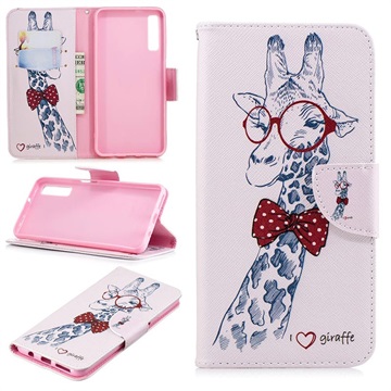 Wonder Series Samsung Galaxy A7 2018 Wallet Case Giraffe huismerk kopen in de aanbieding