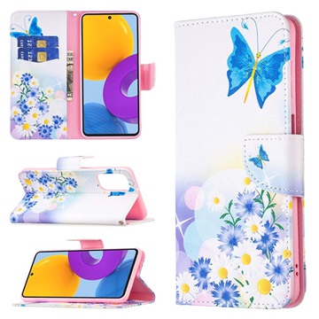 Wonder Series Samsung Galaxy M52 5G Wallet Case Blauwe vlinder