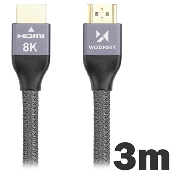 Wozinsky HDMI 2.1 8K 60Hz-4K 120Hz-2K 144Hz Kabel 3m Grijs