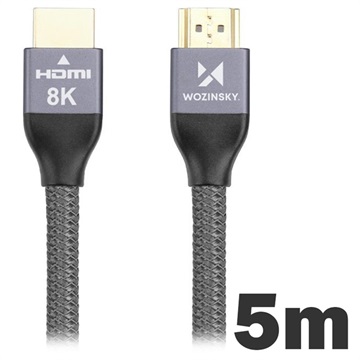 Wozinsky HDMI 2.1 8K 60Hz-4K 120Hz-2K 144Hz Kabel 5m Grijs