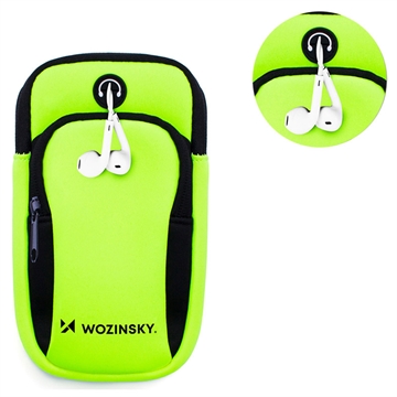Wozinsky Universele Dual Pocket Sports Armband voor Smartphones Groen