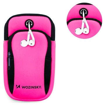 Wozinsky Universele Dual Pocket Sports Armband voor Smartphones Roze
