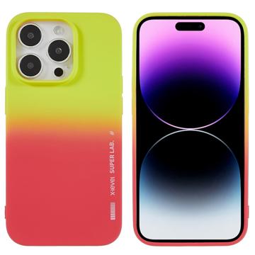 X-Level Rainbow iPhone 14 Pro TPU Hoesje Rood-Geel