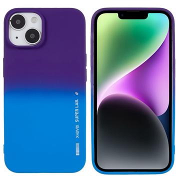 X-Level Rainbow iPhone 14 TPU Hoesje Blauw-Paars