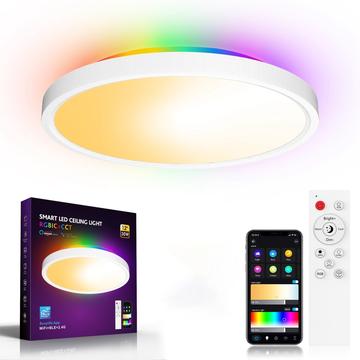 30W ultradunne RGBCW-plafondlamp met slimme WiFi- en Bluetooth-afstandsbediening ZJ-WCLD-HC-RGB-CCT-