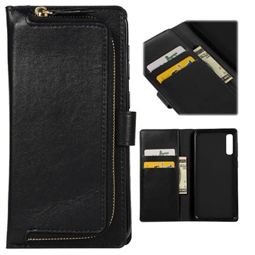 Zipped Series Samsung Galaxy A50 Wallet Leren Hoesje Zwart huismerk kopen in de aanbieding