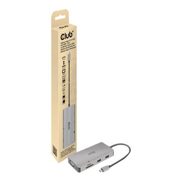 club3D CSV-1594 9 poorten USB 3.1 Gen 1-hub Met ingebouwde netwerkaansluiting, Met ingebouwde SD-kaa