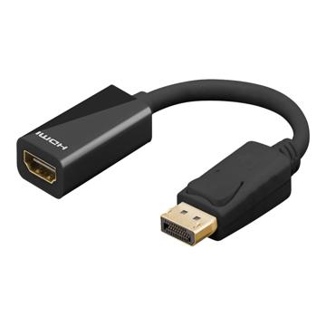 Goobay HDMI-DisplayPort Adapter [1x DisplayPort stekker => 1x HDMI-bus] Zwart