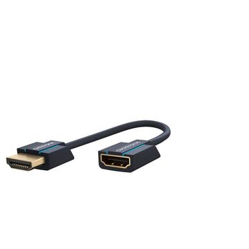 clicktronic HDMI Verlengkabel [1x HDMI-stekker <=> 1x HDMI-bus] 0.10 m Blauw