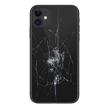 iPhone 11 Back Cover Reparatie Alleen glas Zwart