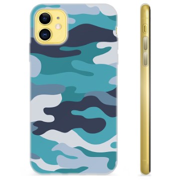 iPhone 11 TPU Hoesje Blauw Camouflage