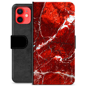 iPhone 12 mini Premium Wallet Case Rood Marmer