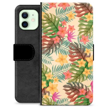 iPhone 12 Premium Wallet Case Roze Bloemen