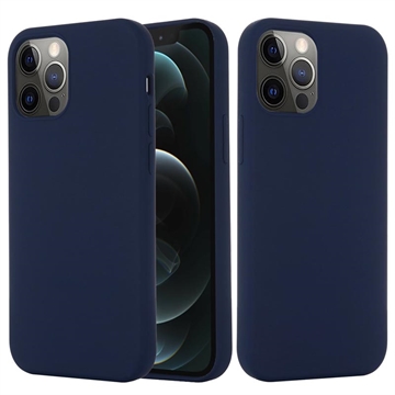 iPhone 12-12 Pro Liquid Siliconen Hoesje MagSafe Compatibel Donkerblauw